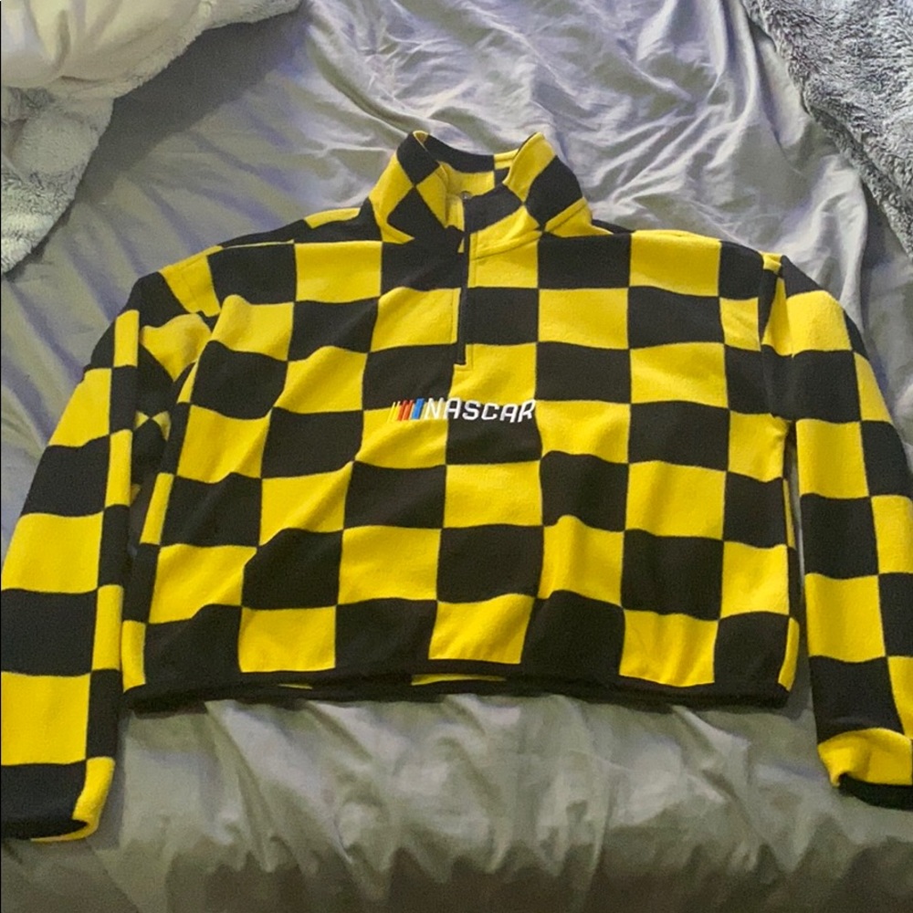 NASCAR black and yellow checkered zip up